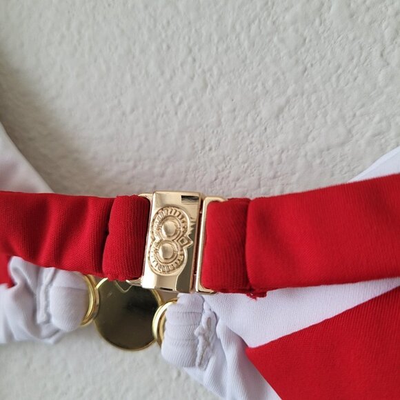 NWT Caroline Constas Masie Red & White Color Block Bikini Top - Picture 12 of 14